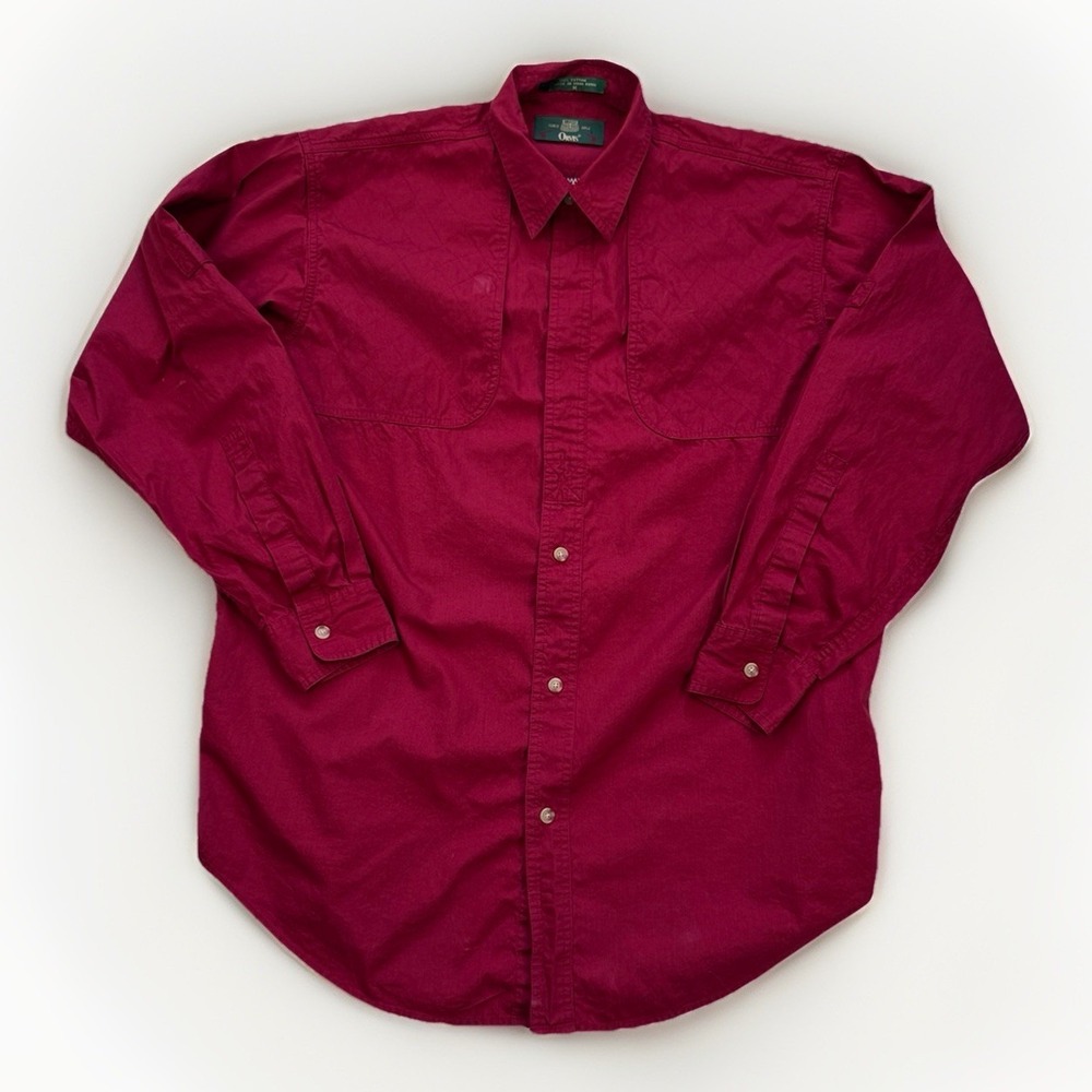 Orvis Shirt Mens M Fishing Vented Lightweight  Button Down Burgundy